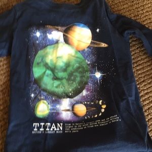 Navy long sleeve space shirt